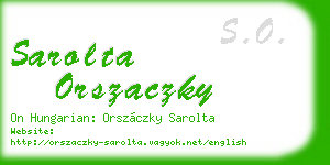 sarolta orszaczky business card