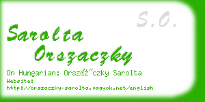 sarolta orszaczky business card